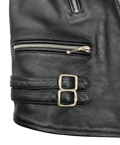 REAL LEATHER（リアルレザー）REAL LEATHER (リアルレザー) ライダースジャケット ブラック サイズ:42の古着・服飾アイテム