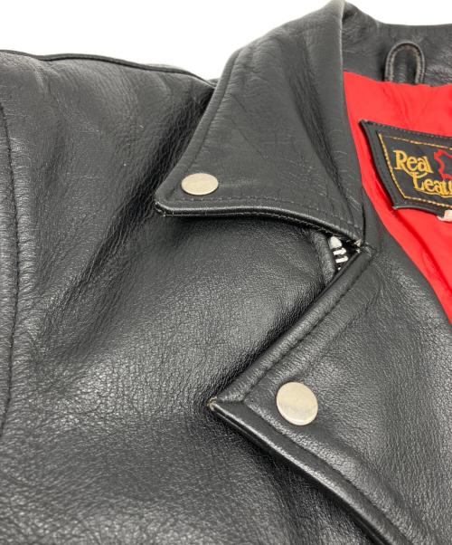 REAL LEATHER（リアルレザー）REAL LEATHER (リアルレザー) ライダースジャケット ブラック サイズ:42の古着・服飾アイテム
