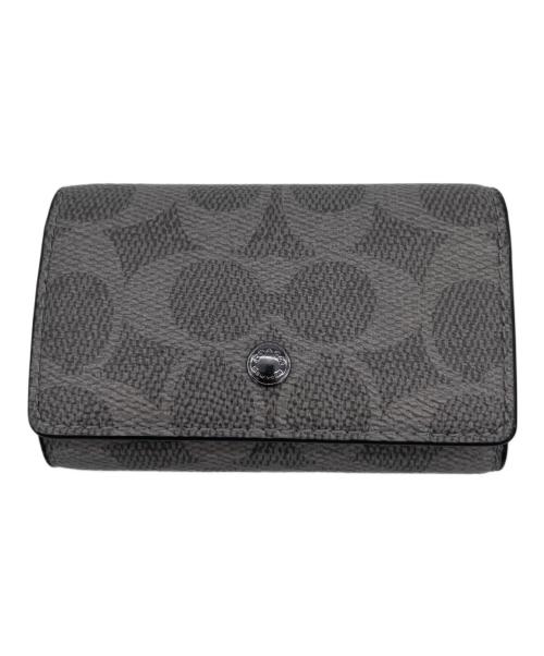 COACH（コーチ）COACH (コーチ) シグネチャーキャンバスファイブリング 　キーケース グレーの古着・服飾アイテム