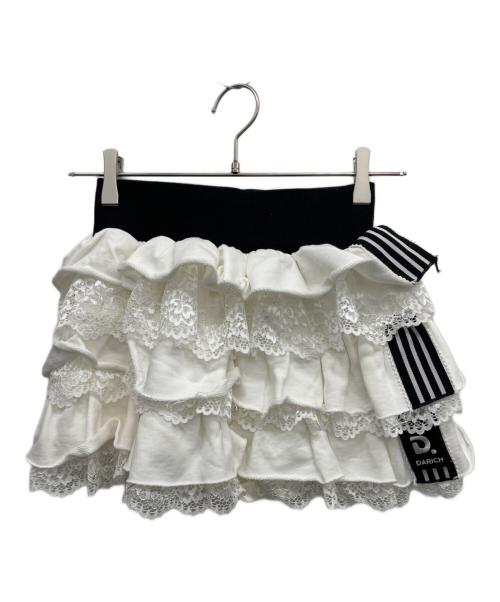 darich（ダーリッチ）Darich (ダーリッチ) スポーティラインフリルミニスカート ホワイト サイズ:Freeの古着・服飾アイテム