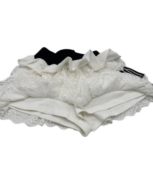 darich（ダーリッチ）Darich (ダーリッチ) スポーティラインフリルミニスカート ホワイト サイズ:Freeの古着・服飾アイテム