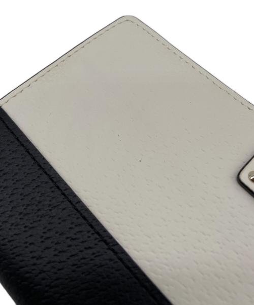 Kate Spade（ケイトスペード）Kate Spade (ケイトスペード) 長財布 ホワイト×ブラックの古着・服飾アイテム