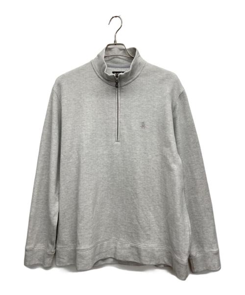 Paul Stuart（ポールスチュアート）Paul Stuart (ポールスチュアート) へリンボンコットンハーフジップカットソー グレー サイズ:XLの古着・服飾アイテム
