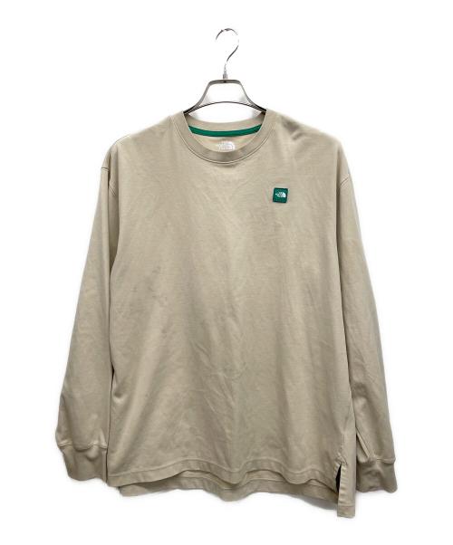 THE NORTH FACE（ザ ノース フェイス）THE NORTH FACE (ザ ノース フェイス) MINI LOGO L/S R/TEE　長袖カットソー ベージュ サイズ:XLの古着・服飾アイテム