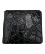 GENUINE CROCODILE SKINジェニュインクロコダイルスキン）の古着「2つ折り財布」｜ブラック