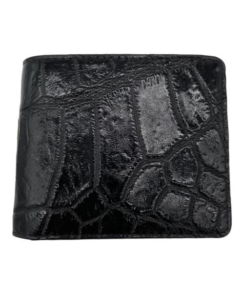 GENUINE CROCODILE SKIN（ジェニュインクロコダイルスキン）genuine crocodile skin (ジェニュインクロコダイルスキン) 2つ折り財布 ブラックの古着・服飾アイテム