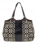 COACHコーチ）の古着「クラシック シグネチャー キャンバス　トートバッグ」