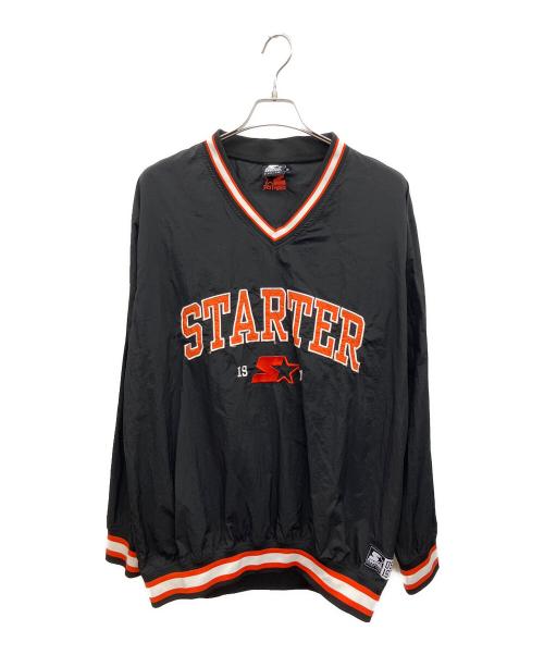 STARTER BLACK LABEL（スターターブラックレーベル）STARTER BLACK LABEL (スターターブラックレーベル) ナイロンワッシャーリブラインプルオーバ- ブラック サイズ:Mの古着・服飾アイテム