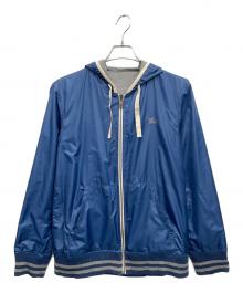 BURBERRY BLACK LABEL（バーバリーブラックレーベル）の古着「フーデッドジャケット」｜ブルー×グレー