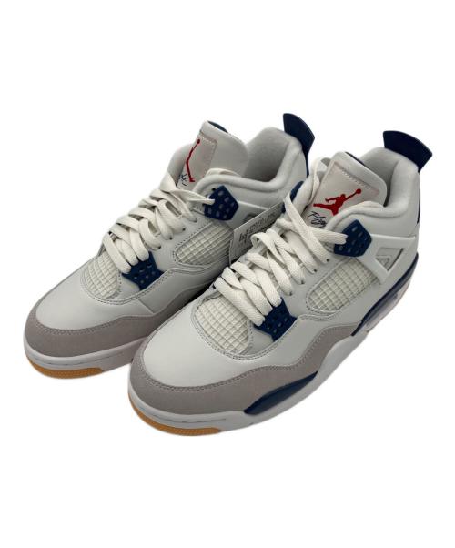 NIKE SB（ナイキエスビー）NIKE SB (ナイキエスビー) Air Jordan 4 Retro  ホワイト×ネイビー サイズ:27㎝の古着・服飾アイテム