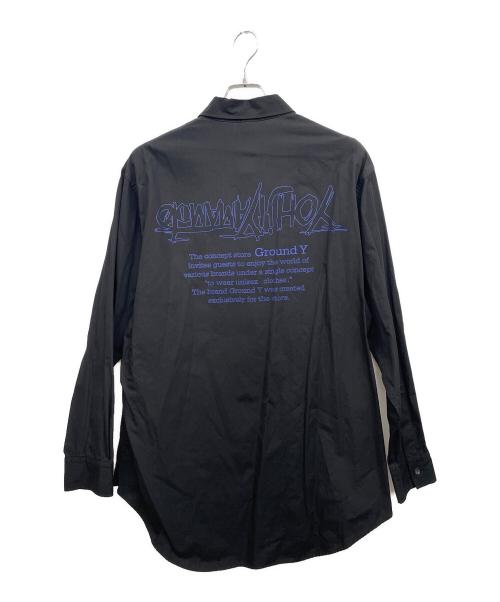 GROUND Y（グラウンドワイ）GROUND Y (グラウンドワイ) Upside Down LOGO Basic Shirt　長袖シャツ ブラック サイズ:3の古着・服飾アイテム