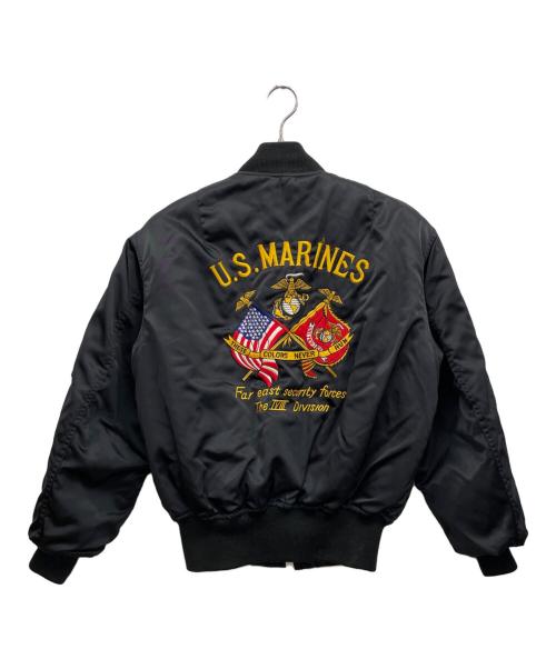 HOUSTON（ヒューストン）HOUSTON (ヒューストン) MA-1ジャケット ブラック サイズ:38の古着・服飾アイテム