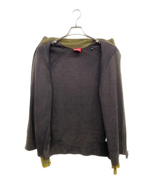 DIESEL（ディーゼル）DIESEL (ディーゼル) ドライバーズニット ブラック×イエロー サイズ:Mの古着・服飾アイテム