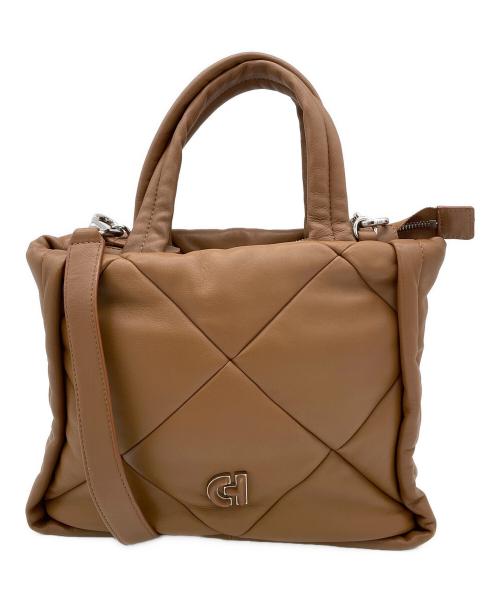 COLE HAAN（コールハーン）COLE HAAN (コールハーン) キルテッドトートバッグ ブラウンの古着・服飾アイテム