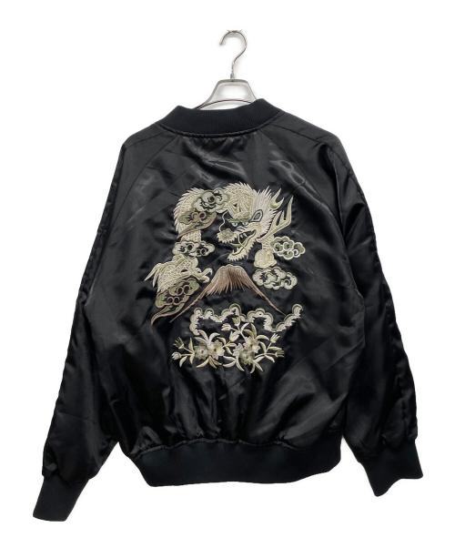 原宿スカジャンDEBT（ハラジュクスカジャンデプト）原宿スカジャンDEBT (ハラジュクスカジャンデプト) スカジャン ブラック サイズ:3Lの古着・服飾アイテム