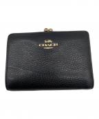 COACHコーチ）の古着「キスロック ミディアム ウォレット　2つ折り財布」｜ブラック