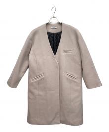 OSKER（オスカー）の古着「ノーカラーコート」｜ピンク