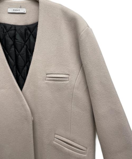 OSKER（オスカー）OSKER (オスカー) ノーカラーコート ピンク サイズ:Sの古着・服飾アイテム