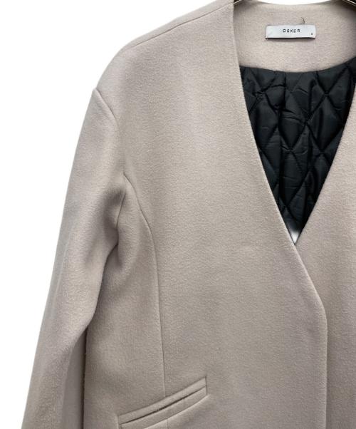 OSKER（オスカー）OSKER (オスカー) ノーカラーコート ピンク サイズ:Sの古着・服飾アイテム