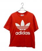 adidasアディダス）の古着「半袖カットソー」｜オレンジ