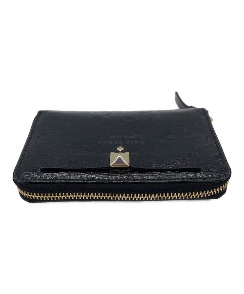 Kate Spade（ケイトスペード）Kate Spade (ケイトスペード) ラウンドファスナー財布 ブラックの古着・服飾アイテム