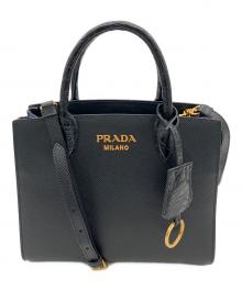 PRADA（プラダ）の古着「2WAYショルダーバッグ」｜ブラック×ブルー