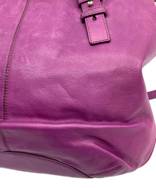 COLE HAAN（コールハーン）COLE HAAN (コールハーン) レザーハンドバッグ パープルの古着・服飾アイテム
