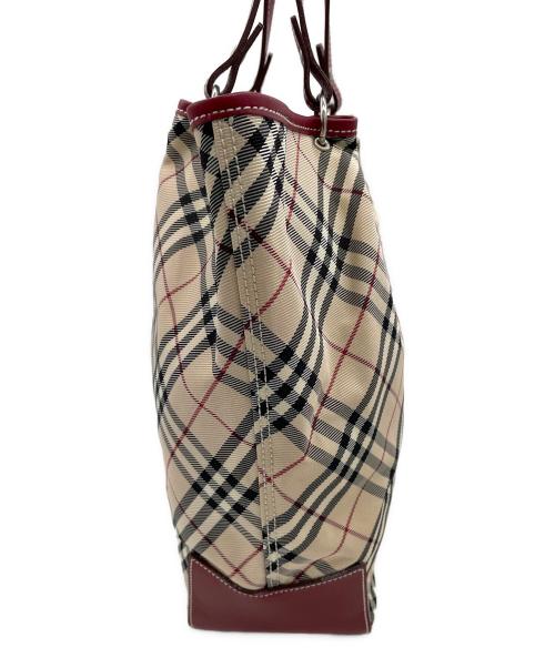 BURBERRY BLUE LABEL（バーバリー ブルー レーベル）BURBERRY BLUE LABEL (バーバリー ブルー レーベル) トートバッグ ベージュ×レッドの古着・服飾アイテム