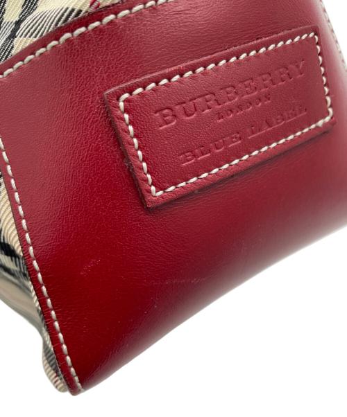 BURBERRY BLUE LABEL（バーバリー ブルー レーベル）BURBERRY BLUE LABEL (バーバリー ブルー レーベル) トートバッグ ベージュ×レッドの古着・服飾アイテム