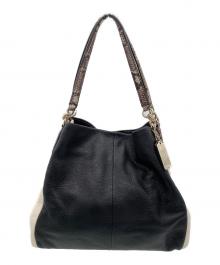 COACH（コーチ）の古着「ハンドバッグ」｜ブラック×ホワイト