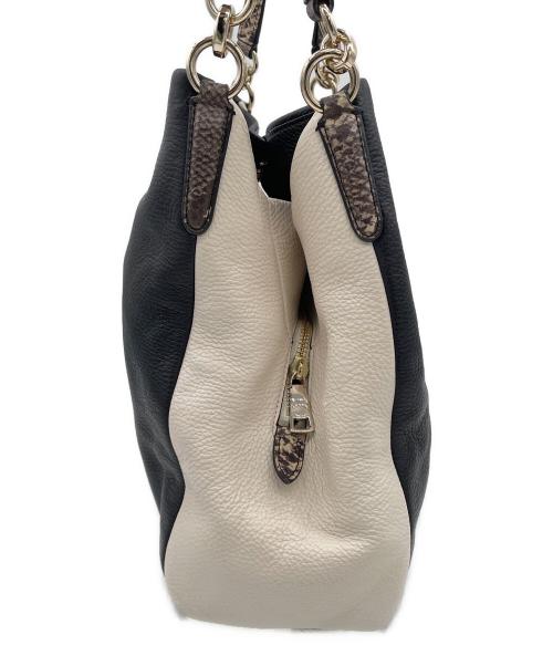 COACH（コーチ）COACH (コーチ) ハンドバッグ ブラック×ホワイトの古着・服飾アイテム