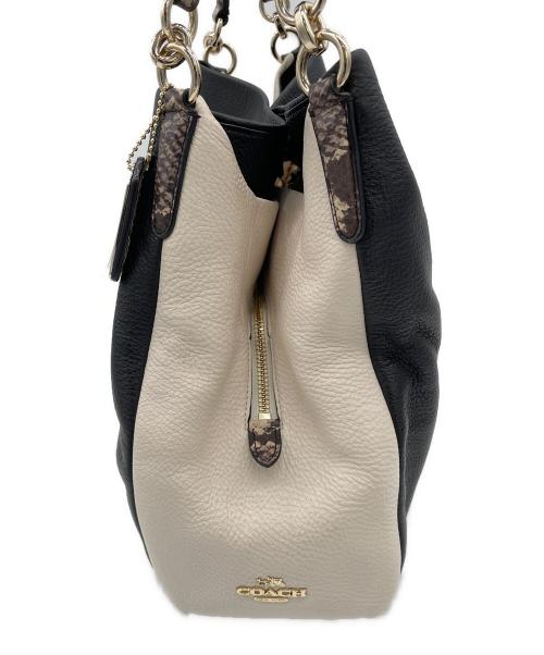 COACH（コーチ）COACH (コーチ) ハンドバッグ ブラック×ホワイトの古着・服飾アイテム