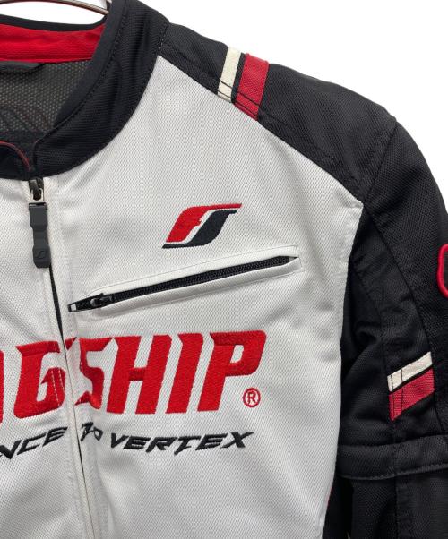 FLAGSHIP（フラッグシップ）FLAGSHIP (フラッグシップ) モーターサイクルジャケット ブラック×ホワイト サイズ:LLの古着・服飾アイテム