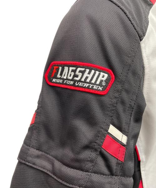 FLAGSHIP（フラッグシップ）FLAGSHIP (フラッグシップ) モーターサイクルジャケット ブラック×ホワイト サイズ:LLの古着・服飾アイテム