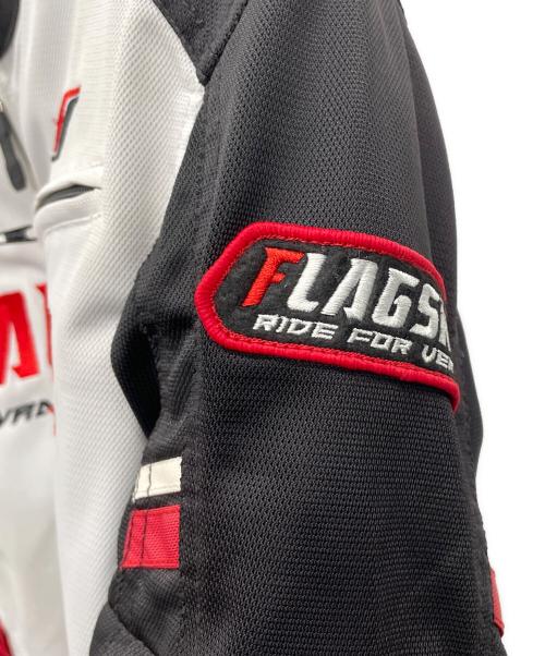 FLAGSHIP（フラッグシップ）FLAGSHIP (フラッグシップ) モーターサイクルジャケット ブラック×ホワイト サイズ:LLの古着・服飾アイテム