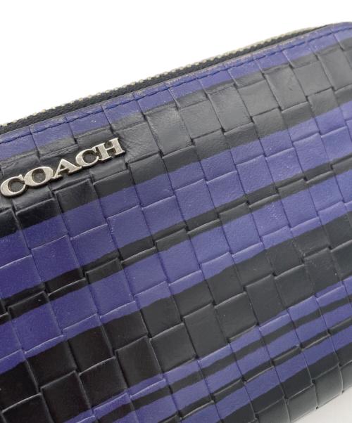 COACH（コーチ）COACH (コーチ) 長財布 バイオレット×ブラックの古着・服飾アイテム