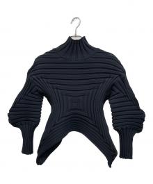 PLEATS PLEASE（プリーツプリーズ）の古着「FLOST KNIT　厚手ニット」｜ブラック