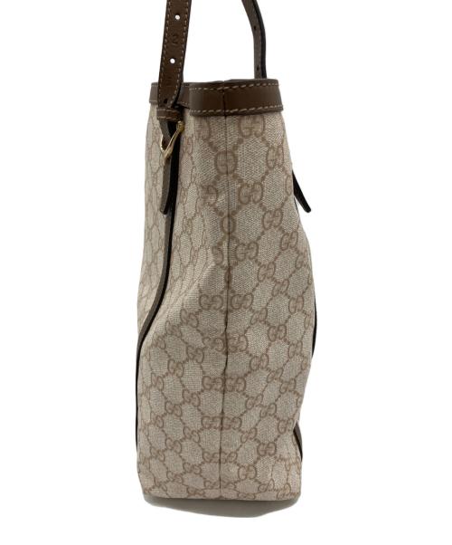 GUCCI（グッチ）GUCCI (グッチ) GGスプリームトートバッグ アイボリー×ブラウンの古着・服飾アイテム