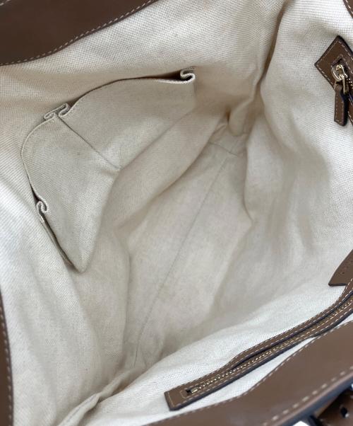 GUCCI（グッチ）GUCCI (グッチ) GGスプリームトートバッグ アイボリー×ブラウンの古着・服飾アイテム