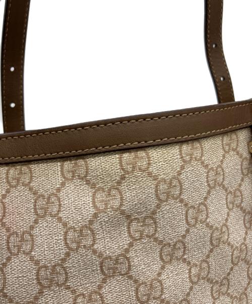 GUCCI（グッチ）GUCCI (グッチ) GGスプリームトートバッグ アイボリー×ブラウンの古着・服飾アイテム