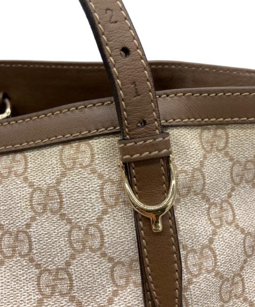 GUCCI（グッチ）GUCCI (グッチ) GGスプリームトートバッグ アイボリー×ブラウンの古着・服飾アイテム
