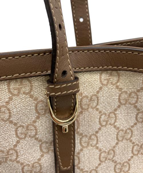 GUCCI（グッチ）GUCCI (グッチ) GGスプリームトートバッグ アイボリー×ブラウンの古着・服飾アイテム