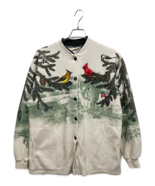 Art Unlimited sportswear（アートアンリミテッドスポーツウェア）art unlimited sportswear (アートアンリミテッドスポーツウェア) 厚手カーディガン ホワイト サイズ:Mの古着・服飾アイテム