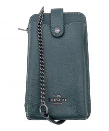 COACH（コーチ）の古着「ノース／サウス フォーン クロスボディ　スマホショルダーバッグ」｜グリーン