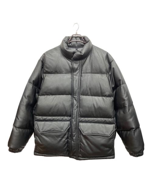 BEAMS（ビームス）BEAMS (ビームス) レザー ダウンジャケット ブラック サイズ:Lの古着・服飾アイテム