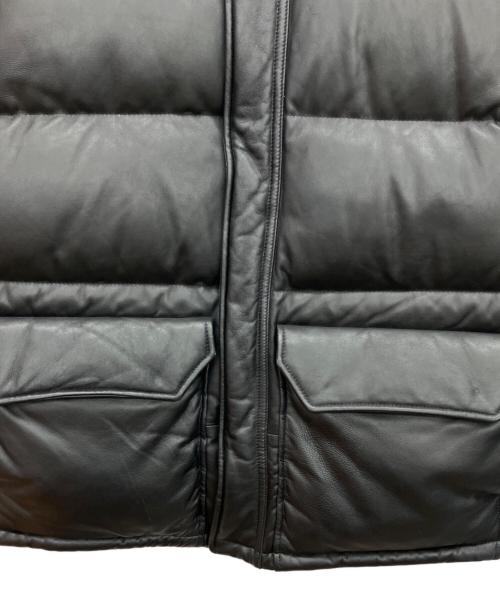 BEAMS（ビームス）BEAMS (ビームス) レザー ダウンジャケット ブラック サイズ:Lの古着・服飾アイテム