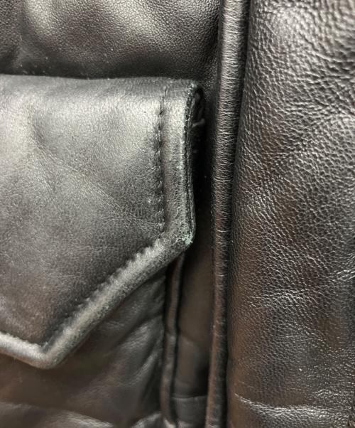 BEAMS（ビームス）BEAMS (ビームス) レザー ダウンジャケット ブラック サイズ:Lの古着・服飾アイテム