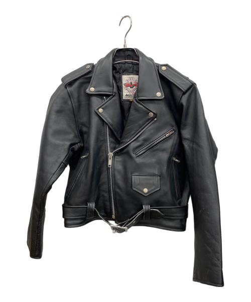 AC/DC（エーシー・ディーシー）AC/DC (エーシー・ディーシー) レザージャケット ブラック サイズ:34の古着・服飾アイテム