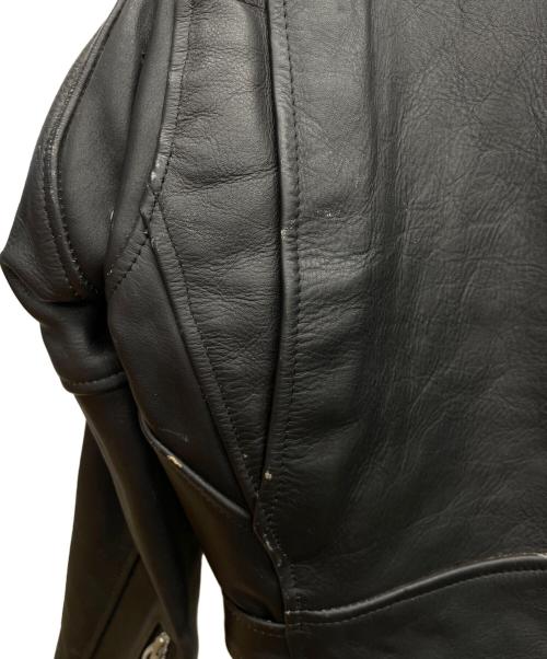 AC/DC（エーシー・ディーシー）AC/DC (エーシー・ディーシー) レザージャケット ブラック サイズ:34の古着・服飾アイテム
