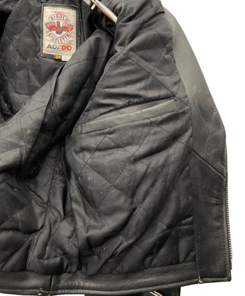 AC/DC（エーシー・ディーシー）AC/DC (エーシー・ディーシー) レザージャケット ブラック サイズ:34の古着・服飾アイテム